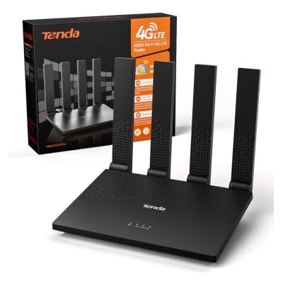 Tenda 4G-router med SIM-kort (4G03 Pro V2.0), LTE-modem Cat4, WLAN N300, LAN/WAN, 4 fällbara antenner, plug and play, stöder 32 enheter, bärbar router för husbil, hus och camping Tenda 4G-router med SIM-kort (4G03 Pro V2.0), LTE-modem Cat4, WLAN N300, LAN/WAN, 4 fällbara antenner, plug and play, stöder 32 enheter, bärbar router för husbil, hus och camping