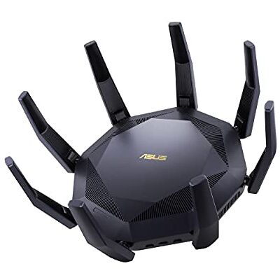 Asus RT-AX89X 12-Stream AX6000 Dual Band Wi-Fi 6 802.11ax Router som stöder MU-MIMO och OFDMA-teknik, med AiProtection Pro-nätverkssäkerhet drivs av Trend Micro och Adaptiva QoS, dubbla 10G-portar Asus RT-AX89X 12-Stream AX6000 Dual Band Wi-Fi 6 802.11ax Router som stöder MU-MIMO och OFDMA-teknik, med AiProtection Pro-nätverkssäkerhet drivs av Trend Micro och Adaptiva QoS, dubbla 10G-portar