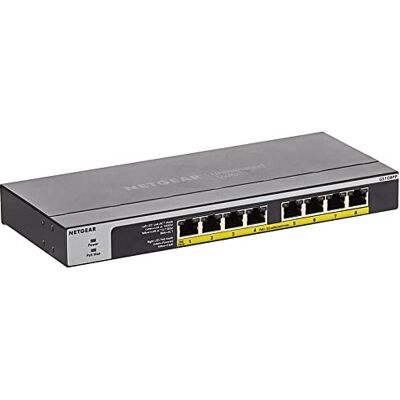 Netgear GS108PP 8-portars Gigabit Ethernet LAN PoE-Switch 8 x PoE+ 123 W uppgraderingsbar, skrivbords/rackmontering med ProSAFE Livstidsgaranti Netgear GS108PP 8-portars Gigabit Ethernet LAN PoE-Switch 8 x PoE+ 123 W uppgraderingsbar, skrivbords/rackmontering med ProSAFE Livstidsgaranti