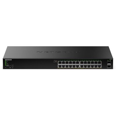 Netgear S350-serien, Smart Managed Essentials-switch med 26 portar, Gigabit, Ethernet, PoE+– 24 PoE+ på 1 Gbit/s @ 190 W, 2 Dedikerade SFP på 1 Gbit/s – Stationär eller rackmonterad (GS324TPv2) Netgear S350-serien, Smart Managed Essentials-switch med 26 portar, Gigabit, Ethernet, PoE+– 24 PoE+ på 1 Gbit/s @ 190 W, 2 Dedikerade SFP på 1 Gbit/s – Stationär eller rackmonterad (GS324TPv2)