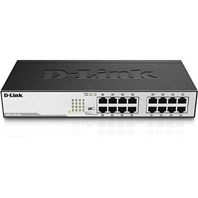 D-Link DGS-1016D Gigabit-switch (16 portar, 10/100/1000 Mbit/s, enkel plug och play-installation, fläktlös), svart, metallisk D-Link DGS-1016D Gigabit-switch (16 portar, 10/100/1000 Mbit/s, enkel plug och play-installation, fläktlös), svart, metallisk