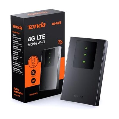 Tenda MF3 bärbar WiFi-tvål med SIM-kort, WiFi-router med SIM-kort, 4G LTE Cat4 tvål 150 Mbps, Wifi 6 AX300Mbps, uppladdningsbart batteri, USB-C-port, enkel installation, WPA3, Roamingtrafik Tenda MF3 bärbar WiFi-tvål med SIM-kort, WiFi-router med SIM-kort, 4G LTE Cat4 tvål 150 Mbps, Wifi 6 AX300Mbps, uppladdningsbart batteri, USB-C-port, enkel installation, WPA3, Roamingtrafik
