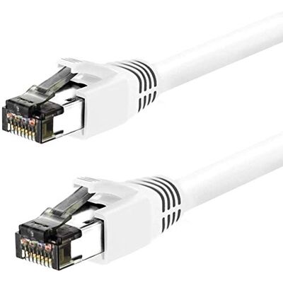 Nippon Labs Cat8 RJ45 35FT Ethernet Patch Internet Network LAN Cable, Indoor/Outdoor, 24AWG Shielded Latest 40Gbps 2000Mhz, Weatherproof S/FTP for Router, PS4, PS5, Xbox, PoE, Switch, Modem (White) Nippon Labs Cat8 RJ45 35FT Ethernet Patch Internet Network LAN Cable, Indoor/Outdoor, 24AWG Shielded Latest 40Gbps 2000Mhz, Weatherproof S/FTP for Router, PS4, PS5, Xbox, PoE, Switch, Modem (White)
