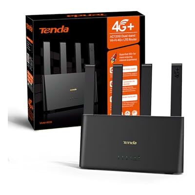 Tenda 4G08 Router 4G + SIM, Dual Band WLAN, AC1200 CAT6 upp till 300 Mbps, Nano SIM-kort med 4 externa antenner, Gigabit LAN/WAN-port, OpenVPN, MU-MIMO, Mesh Wi-Fi+, Plug & Play Tenda 4G08 Router 4G + SIM, Dual Band WLAN, AC1200 CAT6 upp till 300 Mbps, Nano SIM-kort med 4 externa antenner, Gigabit LAN/WAN-port, OpenVPN, MU-MIMO, Mesh Wi-Fi+, Plug & Play