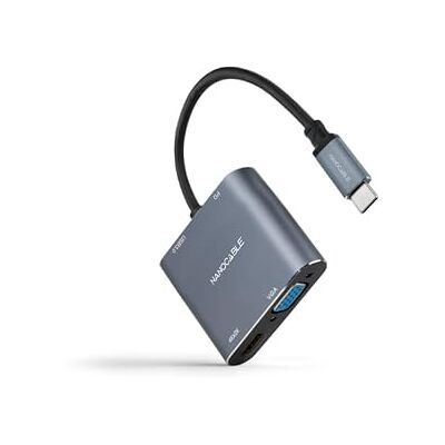 Velocraze Omvandlare 15 cm USB-c till hdmi/vga/USB 3.0/PD-omvandlare med flera portar och stöd för snabb överföring och video Velocraze Omvandlare 15 cm USB-c till hdmi/vga/USB 3.0/PD-omvandlare med flera portar och stöd för snabb överföring och video
