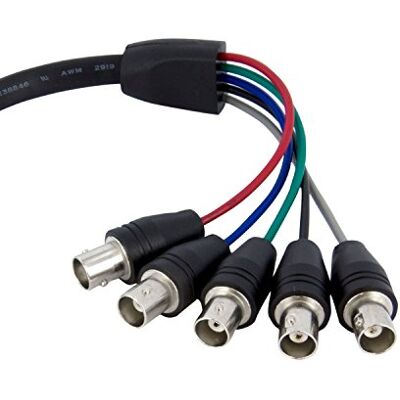 StarTech .com 30 cm VGA HD 15 till 5 x BNC RGBHV monitorkabel St/Bu StarTech .com 30 cm VGA HD 15 till 5 x BNC RGBHV monitorkabel St/Bu