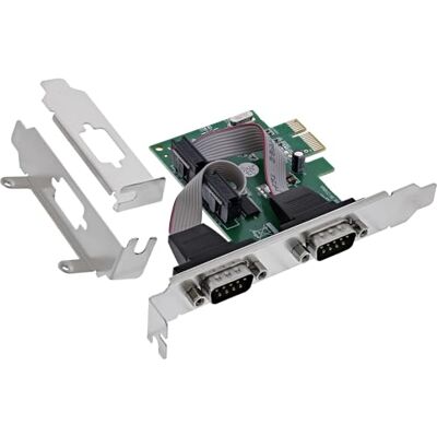 InLine PCIe RS-232-kort med 2 seriella gränssnitt, D-Sub 9-kontakter, inklusive low-profil-slotblech, för Windows & Linux-system, 76619F InLine PCIe RS-232-kort med 2 seriella gränssnitt, D-Sub 9-kontakter, inklusive low-profil-slotblech, för Windows & Linux-system, 76619F