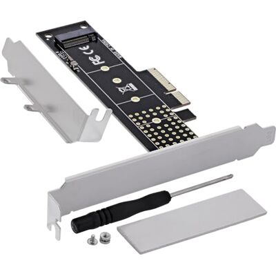 InLine gränssnittskort PCIe x4 till M.2 NVMe Key M, stöder SSD 2230-22110, lågprofildesign, verktygsfri installation, kompatibel med Windows 10/11, Windows Server, Linux, 76619I InLine gränssnittskort PCIe x4 till M.2 NVMe Key M, stöder SSD 2230-22110, lågprofildesign, verktygsfri installation, kompatibel med Windows 10/11, Windows Server, Linux, 76619I