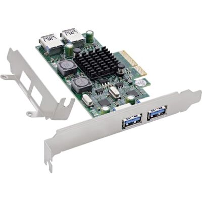 InLine USB PCIe-kort, USB 3.2 Gen.1, 4-portar, 2X intern/extern NEC/Renesas uPD720202, PCIe x4, upp till 5 Gb/s per port, hot-swapping, lågprofil-slotplåt InLine USB PCIe-kort, USB 3.2 Gen.1, 4-portar, 2X intern/extern NEC/Renesas uPD720202, PCIe x4, upp till 5 Gb/s per port, hot-swapping, lågprofil-slotplåt