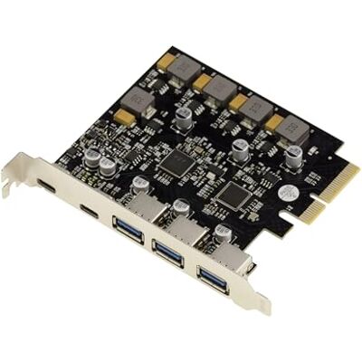 KALEA-INFORMATIQUE PCIe 5-portars USB 3.1 10G 3-portars typ A och 2 portar typ C autodriven hög ström. Chipset Via VL820 och ASM3142 KALEA-INFORMATIQUE PCIe 5-portars USB 3.1 10G 3-portars typ A och 2 portar typ C autodriven hög ström. Chipset Via VL820 och ASM3142