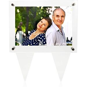 Suaific 5x7 Waterproof Picture Frame for Grave Acrylic Outdoor Memorial Cemetery Decorations Garden Marker (Always In My Heart) Suaific 5x7 Waterproof Picture Frame for Grave Acrylic Outdoor Memorial Cemetery Decorations Garden Marker (Always In My Heart)