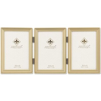Lawrence Frames Lawrence ramar pärla kantdesign, 3,5 x 5 trippel, satin guld Lawrence Frames Lawrence ramar pärla kantdesign, 3,5 x 5 trippel, satin guld