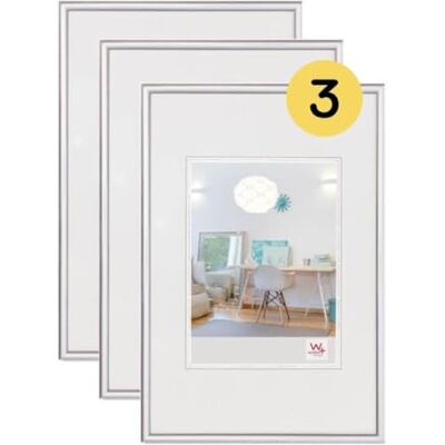 walther design New Lifestyle Bildram, 3-Pack, Silver, 18 X 24 Cm walther design New Lifestyle Bildram, 3-Pack, Silver, 18 X 24 Cm
