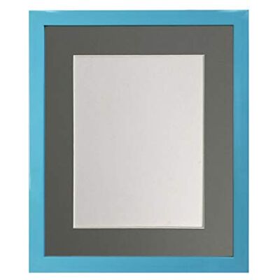 FRAMES BY POST 0,75 tum blå fotoram med mörkgrå montering 30 x 10 bildstorlek 9 x 7 tum plastglas FRAMES BY POST 0,75 tum blå fotoram med mörkgrå montering 30 x 10 bildstorlek 9 x 7 tum plastglas