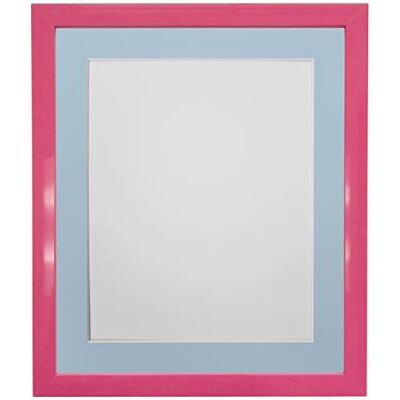 FRAMES BY POST Ramar av POST 0,75 tum rosa fotoram med blå montering 12 x 12 bildstorlek 25,4 x 25,4 cm plastglas FRAMES BY POST Ramar av POST 0,75 tum rosa fotoram med blå montering 12 x 12 bildstorlek 25,4 x 25,4 cm plastglas