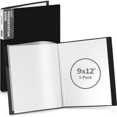 Dunwell 9 x 12 presentationsbok (svart), 24-fickmapp med plastärmar, visar 48 sidor pf 9 x 12 eller A4 dokument, certifikat, minnessaker, barnkonst, syrafri polyportföljpärm Dunwell 9 x 12 presentationsbok (svart), 24-fickmapp med plastärmar, visar 48 sidor pf 9 x 12 eller A4 dokument, certifikat, minnessaker, barnkonst, syrafri polyportföljpärm