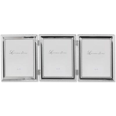 Lawrence Frames 510745T Silverpläterad Dubbel Pärla Gångjärn Trippel Bildram, 10 x 12 cm Lawrence Frames 510745T Silverpläterad Dubbel Pärla Gångjärn Trippel Bildram, 10 x 12 cm