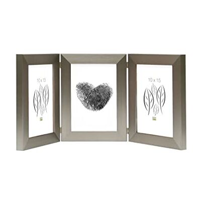 Deknudt Frames S41VD1-H3V-10,0 x 15,0 bildram, uppfällbar, för 3 foton, högformat, silverfärger 19,4 x 15,1 x 1,6 cm Deknudt Frames S41VD1-H3V-10,0 x 15,0 bildram, uppfällbar, för 3 foton, högformat, silverfärger 19,4 x 15,1 x 1,6 cm