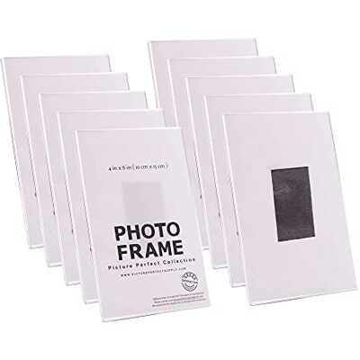 pbf PHOTO BOOTH FRAMES Ram för fotobås – 10 x 15 cm klar magnetisk bildram i akryl för kylskåp, kontorsskåp, skåp eller diskmaskin – 10 st pbf PHOTO BOOTH FRAMES Ram för fotobås – 10 x 15 cm klar magnetisk bildram i akryl för kylskåp, kontorsskåp, skåp eller diskmaskin – 10 st