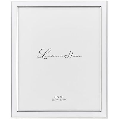 Lawrence Frames Fotoram i silverpläterad metall och vit emalj, 20 × 25 cm Lawrence Frames Fotoram i silverpläterad metall och vit emalj, 20 × 25 cm