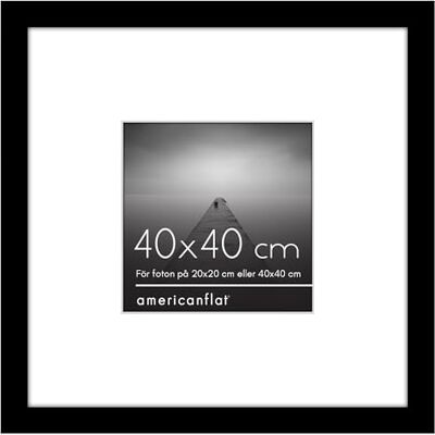 Americanflat 40x40 cm posterram med splitterresistent glas – Använd som 20x20 cm med passepartout eller hela fotot utan passepartout – Epic Collection – Breda ramar för väggdisplay – Svart Americanflat 40x40 cm posterram med splitterresistent glas – Använd som 20x20 cm med passepartout eller hela fotot utan passepartout – Epic Collection – Breda ramar för väggdisplay – Svart