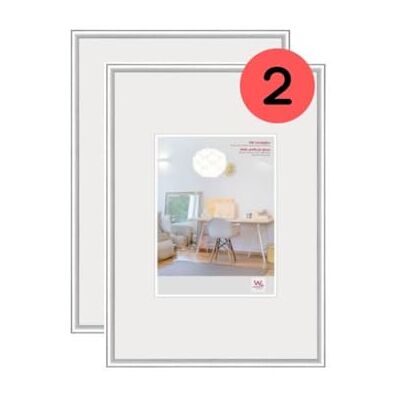 walther design Tavelram Silver 40 x 60 cm med dubbelpack konstglas, New Lifestyle plastram KVX460SD walther design Tavelram Silver 40 x 60 cm med dubbelpack konstglas, New Lifestyle plastram KVX460SD