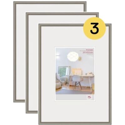 walther design Tavelram stål 40 x 60 cm med konstglas 3-pack, New Lifestyle plastram KVX460D3 walther design Tavelram stål 40 x 60 cm med konstglas 3-pack, New Lifestyle plastram KVX460D3