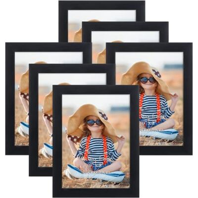 EXYGLO Set om 6 bildramar 15 x 20 svart, fotoram collageset 15 x 20 cm för vägg och bordsskiva EXYGLO Set om 6 bildramar 15 x 20 svart, fotoram collageset 15 x 20 cm för vägg och bordsskiva