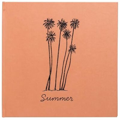 Exacompta Ref. 16346E Fotoalbum SUMMERTIME 30 svarta sidor 60 foton format 25 x 25 cm omslag i slätt papper i orange med palmtryck i glänsande svart Exacompta Ref. 16346E Fotoalbum SUMMERTIME 30 svarta sidor 60 foton format 25 x 25 cm omslag i slätt papper i orange med palmtryck i glänsande svart