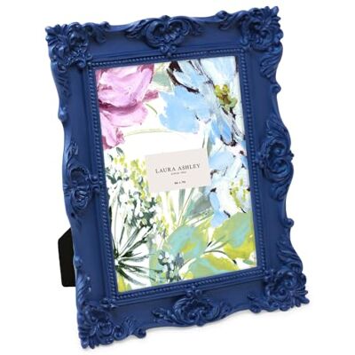 Laura Ashley utsmyckad handgjord harts bildram med staffli och krok för bordsskiva och väggskärm, dekorativ blommig design heminredning, fotogalleri, konst, mer (5 x 7, marinblå) Laura Ashley utsmyckad handgjord harts bildram med staffli och krok för bordsskiva och väggskärm, dekorativ blommig design heminredning, fotogalleri, konst, mer (5 x 7, marinblå)
