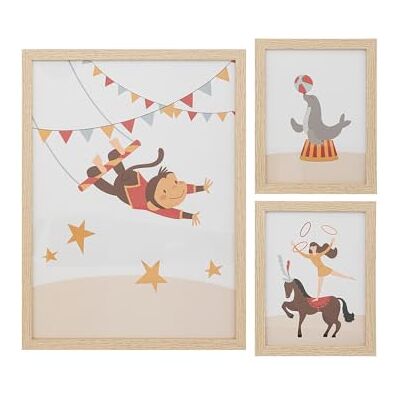 Avilia Set med 3 fotoramar i trä cirkusdesign för barn, vägghängande fotoram 30 x 1,5 x 40 cm av MDF, perfekt för barnrum dekoration Avilia Set med 3 fotoramar i trä cirkusdesign för barn, vägghängande fotoram 30 x 1,5 x 40 cm av MDF, perfekt för barnrum dekoration
