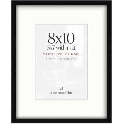 Americanflat 20x25 cm Fotoram med Splittersäkert Glas Använd som 13x18 cm Ram med Passepartout eller 20x25 cm Ram Utan Passepartout Streamline Collection Tunn Fotoram för Väggvisning Svart Americanflat 20x25 cm Fotoram med Splittersäkert Glas Använd som 13x18 cm Ram med Passepartout eller 20x25 cm Ram Utan Passepartout Streamline Collection Tunn Fotoram för Väggvisning Svart