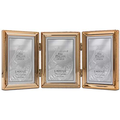 Lawrence Frames Lawrence ramar klassisk pärla bildram, 3,5 x 5 trippel, guld, 3 antal Lawrence Frames Lawrence ramar klassisk pärla bildram, 3,5 x 5 trippel, guld, 3 antal