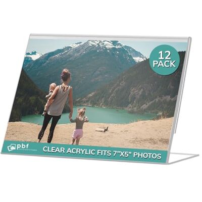 pbf PHOTO BOOTH FRAMES Fotobås ramar – 18 x 13 cm klar akrylskärm, lutad baksida 7 x 5 horisontell bild eller display plastskylthållare med inlägg – 12 antal pbf PHOTO BOOTH FRAMES Fotobås ramar – 18 x 13 cm klar akrylskärm, lutad baksida 7 x 5 horisontell bild eller display plastskylthållare med inlägg – 12 antal