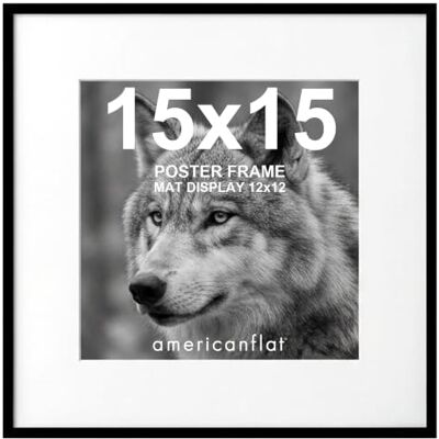Americanflat Amerikansk fotoram 38 x 38 cm med polerat plexiglas, kan användas som en 30 x 30 cm ram med passepartout eller 38 x 38 cm foto utan passepartout, tunna ramar med raka kanter för väggmontering, svart Americanflat Amerikansk fotoram 38 x 38 cm med polerat plexiglas, kan användas som en 30 x 30 cm ram med passepartout eller 38 x 38 cm foto utan passepartout, tunna ramar med raka kanter för väggmontering, svart