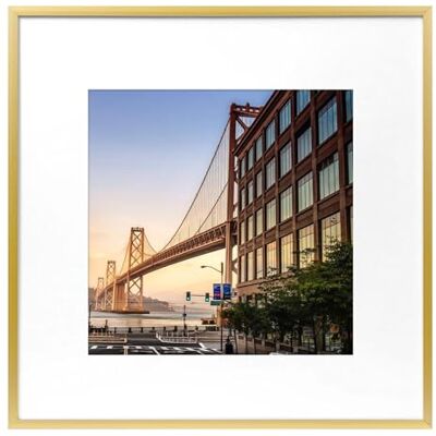 Frametory , 12 x 12 aluminiumram, 8 x 8 foto med elfenbensmatta för väggskärm, sågtandshängare, vridbara flikar, vårklämmor bra för foton, konstverk, affischer (guld, 1-pack) Frametory , 12 x 12 aluminiumram, 8 x 8 foto med elfenbensmatta för väggskärm, sågtandshängare, vridbara flikar, vårklämmor bra för foton, konstverk, affischer (guld, 1-pack)