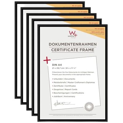 walther design tavelram svart 21 x 29,7 cm (DIN A4) med konstglaspaket om 5, New Lifestyle plastram KVX130B5 walther design tavelram svart 21 x 29,7 cm (DIN A4) med konstglaspaket om 5, New Lifestyle plastram KVX130B5