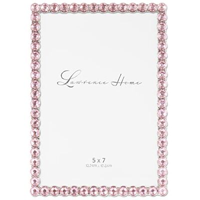 Lawrence Frames 5 x 7 silver metall gnistrande ram – mjuk rosa Lawrence Frames 5 x 7 silver metall gnistrande ram – mjuk rosa