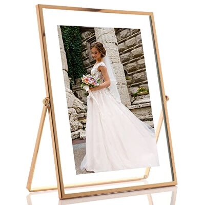 Lawrence Frames 5 x 7 guld metallstaffli flytande bildram Lawrence Frames 5 x 7 guld metallstaffli flytande bildram