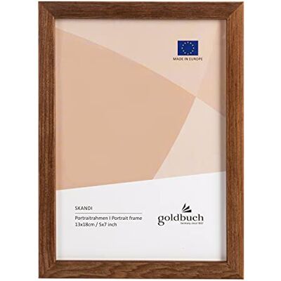 goldbuch bildram Skandi 13 x 18 cm, enkel ram av äkta trä, porträttram att ställa in, träram med vägghållare, fotoram, ram brun, 90 0593 goldbuch bildram Skandi 13 x 18 cm, enkel ram av äkta trä, porträttram att ställa in, träram med vägghållare, fotoram, ram brun, 90 0593