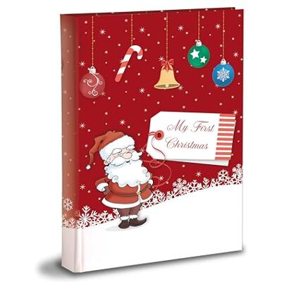 Mareli Julfotoalbum 20 x 25 cm 60 vita sidor (30 ark) i tjockt och hållbart papper med pergamintryck, My First Christmas Mareli Julfotoalbum 20 x 25 cm 60 vita sidor (30 ark) i tjockt och hållbart papper med pergamintryck, My First Christmas