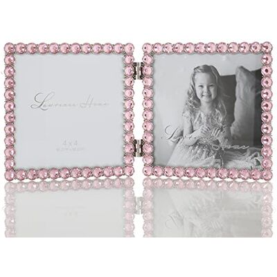 Lawrence Frames 4 x 4 Silver Metall Sparkle Dubbel Ram Mjuk Rosa Lawrence Frames 4 x 4 Silver Metall Sparkle Dubbel Ram Mjuk Rosa
