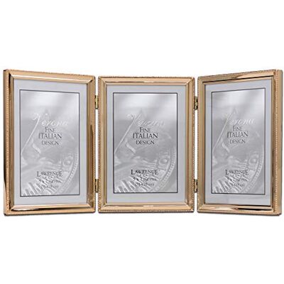 Lawrence Frames Bildram, metall, guld, 5 x 7 trippel Lawrence Frames Bildram, metall, guld, 5 x 7 trippel