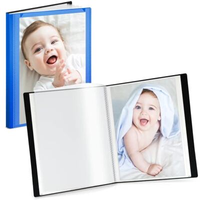 CRANBURY litet fotoalbum 10,2 x 15,3 cm (4 x 6 tum) (blått), 2-pack 10,2 x 15,3 cm (4 x 6 tum) fotobok, 24 fickor visar 48 bilder, mini bildalbum i plast, pärmar med anpassningsbart omslag CRANBURY litet fotoalbum 10,2 x 15,3 cm (4 x 6 tum) (blått), 2-pack 10,2 x 15,3 cm (4 x 6 tum) fotobok, 24 fickor visar 48 bilder, mini bildalbum i plast, pärmar med anpassningsbart omslag