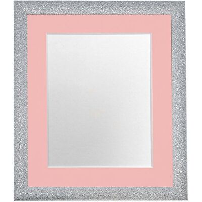 FRAMES BY POST Ramar By PoST Glitz silver fotoram med rosa montering 14 x 11 bildstorlek 30 x 20 cm plastglas FRAMES BY POST Ramar By PoST Glitz silver fotoram med rosa montering 14 x 11 bildstorlek 30 x 20 cm plastglas