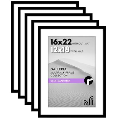 Americanflat 40 x 55 bildram uppsättning av 12,7 cm svart – använd som 12 x 18 affischram med matta eller 16 x 22 ram utan matta – bildramar collage väggdekor med plexiglasskydd – galleri väggram set Americanflat 40 x 55 bildram uppsättning av 12,7 cm svart – använd som 12 x 18 affischram med matta eller 16 x 22 ram utan matta – bildramar collage väggdekor med plexiglasskydd – galleri väggram set