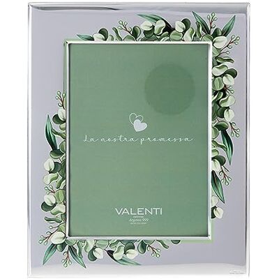 VALENTI & CO. Valenti&Co fotoram i silver perfekt som present till bröllopslöfte, med gröna detaljer (13 x 18 cm) VALENTI & CO. Valenti&Co fotoram i silver perfekt som present till bröllopslöfte, med gröna detaljer (13 x 18 cm)