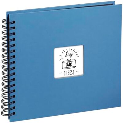 Hama fotoalbum 28 x 24 cm (spiralalbum med 50 svarta sidor, fotobok med skyddspapper, album för inklistring och egendesign), azurblått Hama fotoalbum 28 x 24 cm (spiralalbum med 50 svarta sidor, fotobok med skyddspapper, album för inklistring och egendesign), azurblått
