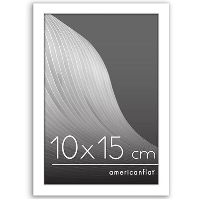 Americanflat 10x15 cm fotoram med polerad plexiglas – Streamline Collection – Tunn ram för väggmontering – Upphängningsbeslag ingår – Vit Americanflat 10x15 cm fotoram med polerad plexiglas – Streamline Collection – Tunn ram för väggmontering – Upphängningsbeslag ingår – Vit
