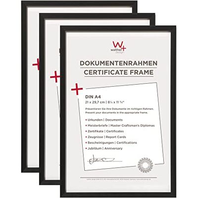 walther design tavelram svart 21 x 29,7 cm (DIN A4) Dokumentram i aluminium 3-pack, stol aluminiumram AJ130B3 walther design tavelram svart 21 x 29,7 cm (DIN A4) Dokumentram i aluminium 3-pack, stol aluminiumram AJ130B3
